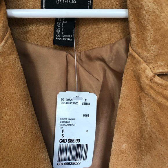 Brand new forever 21 casual jacket, colour tan, size Small - Picture 3 of 5